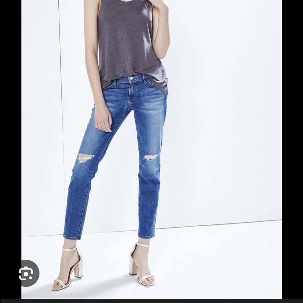 REBECCA MINKOFF MERCER DISTRESSED BOYFRIEND SKINNY JEANS